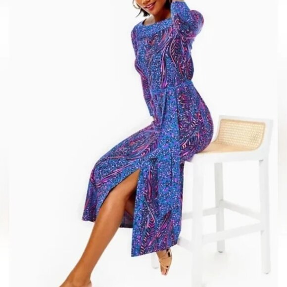 Lilly Pulitzer Dresses & Skirts - Lilly Pulitzer Carabella ChillyLilly UPF 50+ Midi Dress Always Pawsitive. XL L